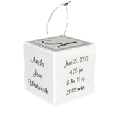 Baby Block Ornament- Script Font 